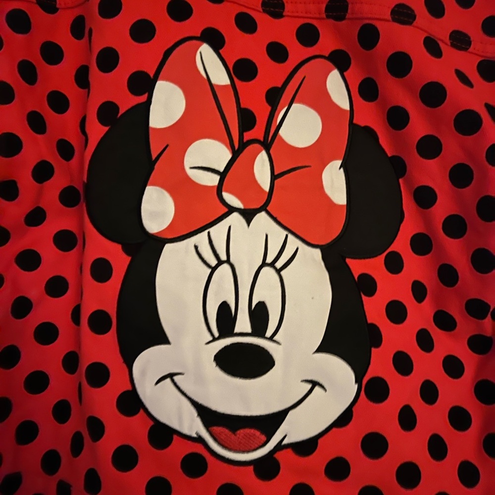 Disney Parks Minnie Mouse Red Polka Dot Denim Jacket - Picture 3 of 5